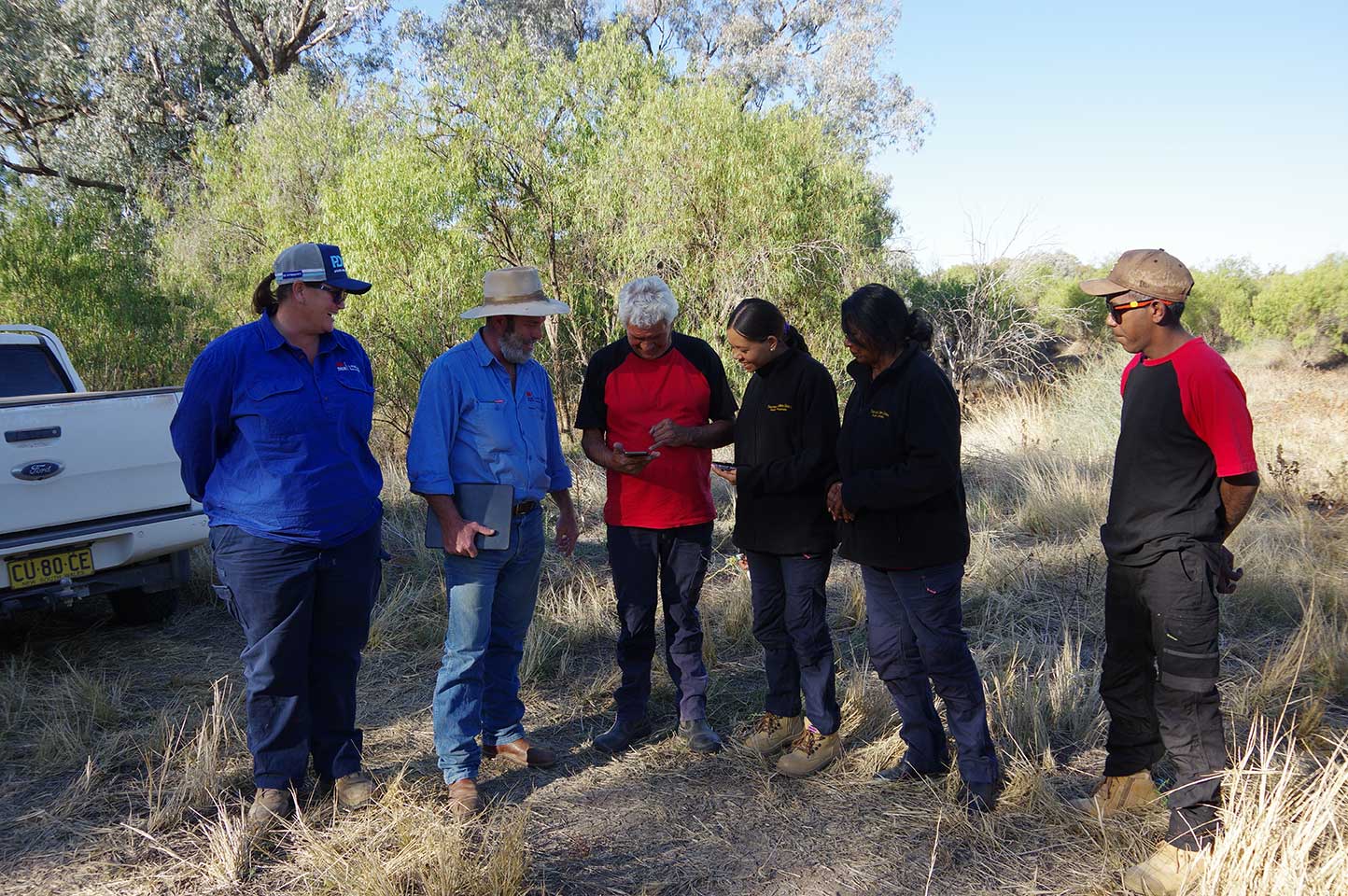 DEG River Rangers working with North West Local Land Service Travelling Stock Route rangers