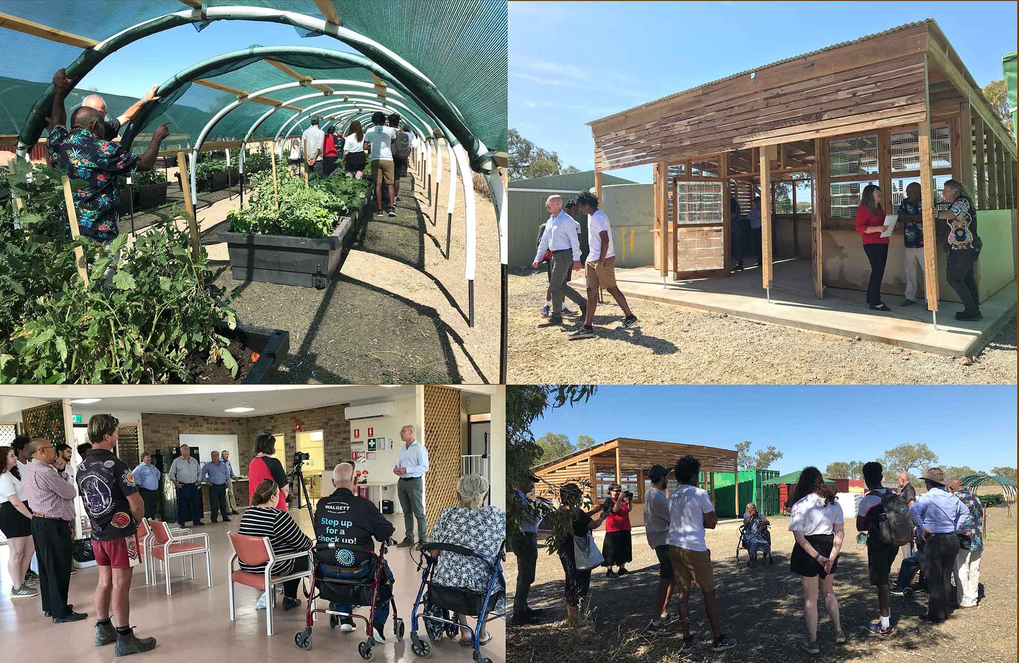 Scenes from launch of community garden in 2020