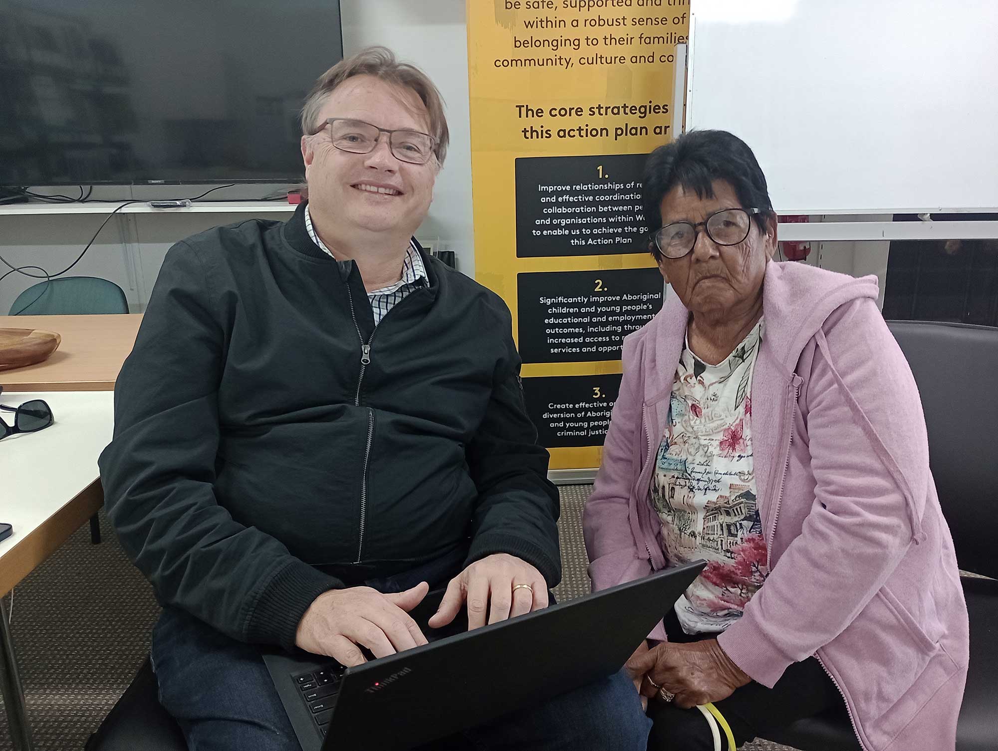 Historian Michael Bennett with Eliz. Peters